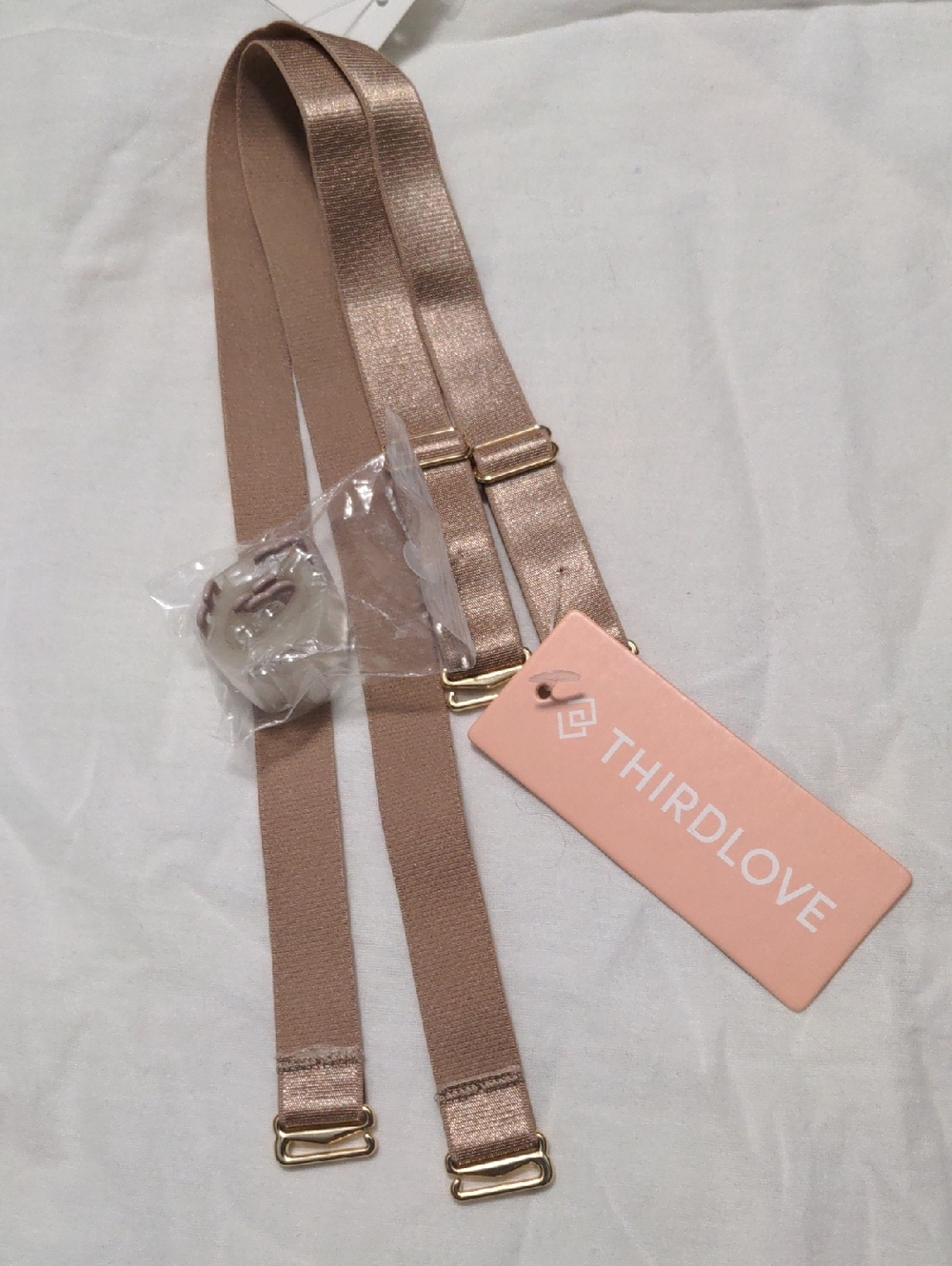 ThirdLove Champagne & Clear Medium Width Replacement Straps